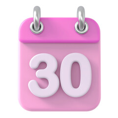 Calendar Day 31 . 3D illustration