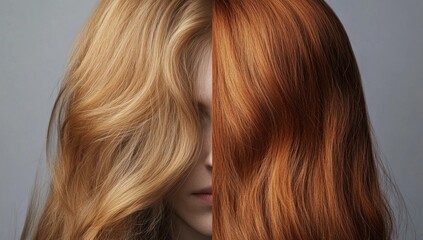 Naklejka premium Blonde and Red Hair Transformation