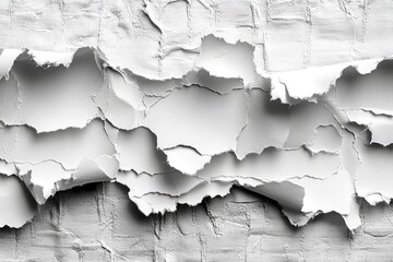 Obraz premium White peeling paint on wall. This photo represents decay and neglect, ideal for depicting a broken or abandoned theme.