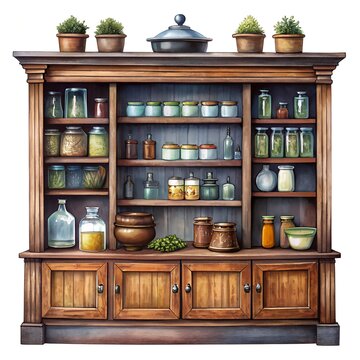 recommend clip art: Apothecary cabinet clipart illustration isolated on white background
