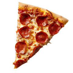 Pepperoni pizza slice, isolated, transparent background, png