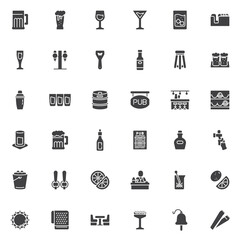 Drinks and Beverages vector icons set