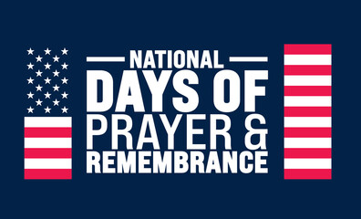 National Days of Prayer and Remembrance is observed every year in September. Holiday concept. Template for background, banner, card, poster, placard, design template with unique shapes.