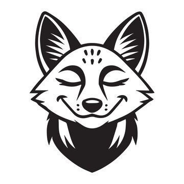 recommend clip art: Jackal Face Outline Design,  Jackal Head Clipart,  Cute Jackal illustration in black and white