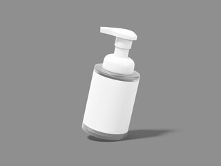 Isolated Blank Cosmetic Pump Bottle Mockup 3D