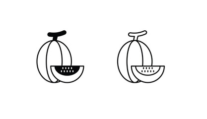 Cantaloupe icon design with white background stock illustration