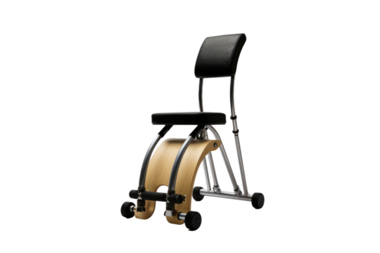 A Wooden Rocking Office Chair for Active Sitting and Ergonomic Comfort on a White or Clear Surface PNG Transparent Background.