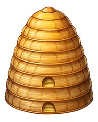 A beehive clipart illustration isolated on white background