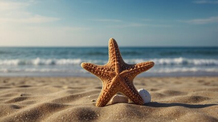starfish and waves small featuring theme beach summer a with podium Simple.