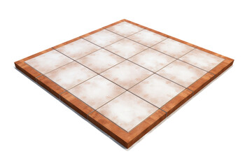 A Pattern Of White And Brown Tiles In A Square Configuration on a White or Clear Surface PNG Transparent Background.