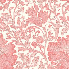 Vibrant Pink and White Floral Pattern