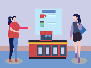 The girl is in the restaurant.