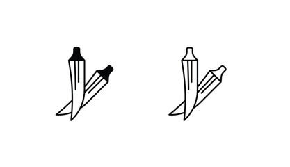 LadyFinger icon design with white background stock illustration