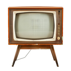 Old vintage tv, isolated, transparent background, png