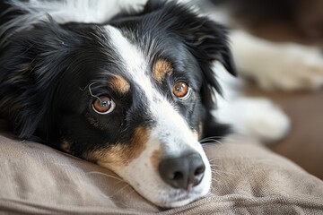 Dog portrait set against a simple background, providing room for creative enhancements