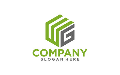 Hexagon WGO logo letter initial, letter WGO with hexagon logo icon design vector design template inspiration