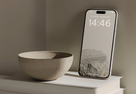 Screen Leaning Phone Mockup With Generative AI
