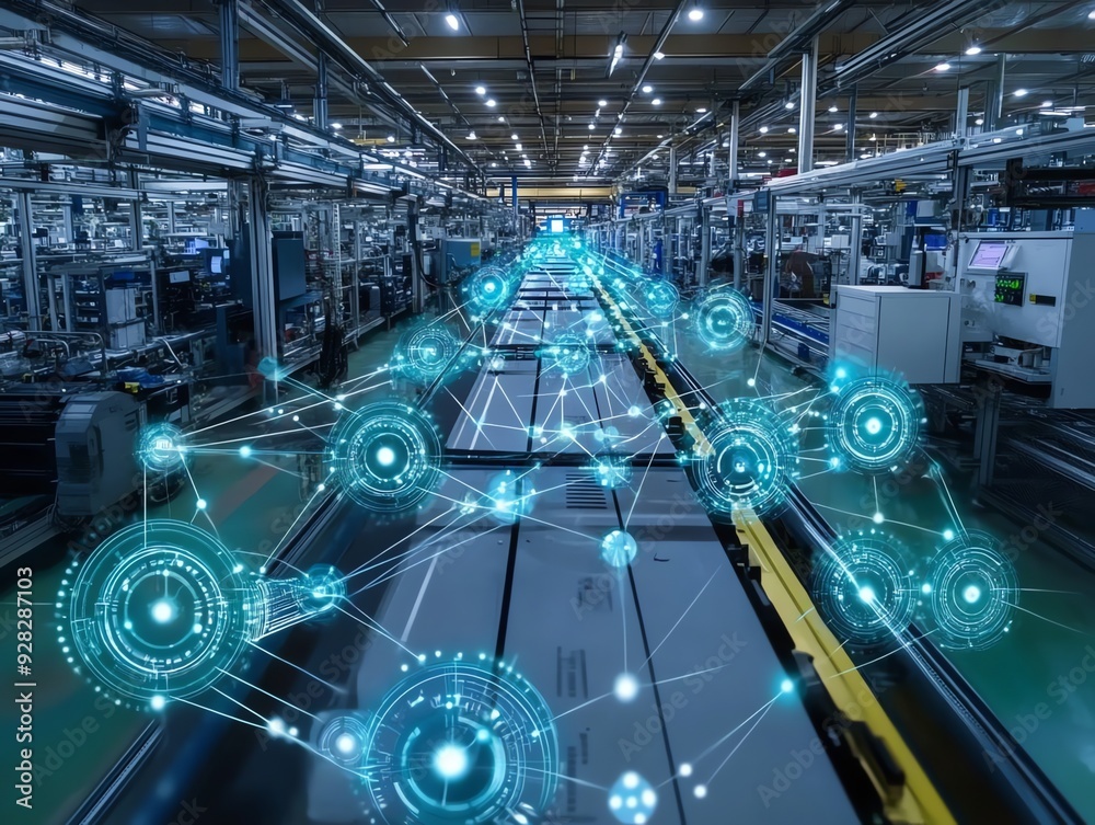 Poster industrial automation with ai and iot.