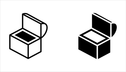 Line stroke set of chest icons. Editable vector objects isolated on a white background.