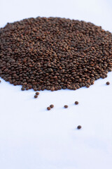 Various organic unpolished pulses like red, black, yellow, green, brown lentils