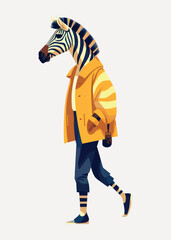 Fototapeta premium Stylish zebra in urban attire