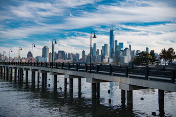 Naklejka premium New York, United States. New York city skyline in Midtown Manhattan. USA, NYC, NY, Manhattan. American big city. Lower Manhattan skyline. I love NYC, New York.
