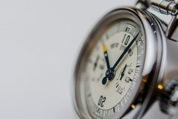Close-Up of a Wristwatch Showing Precise Time