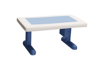 3d vector graphics of a plastic desktop, a comfortable folding workplace on a white background
