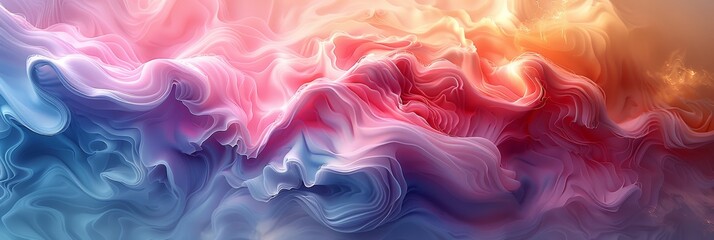 Obraz premium Discover a dreamy 3D abstract background blending pastel colors and swirling shapes. Realistic rendering, high-quality textures