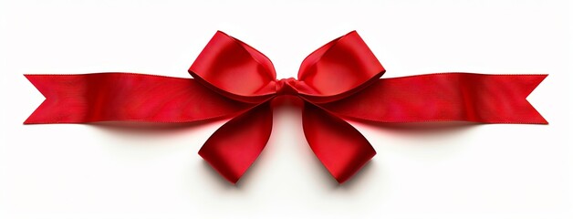 A red bow on a white background