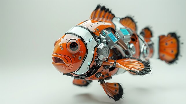 Clown tiger fish isolated on white background