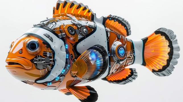 Clown tiger fish isolated on white background