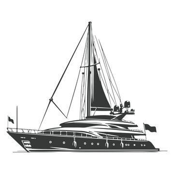 recommend clip art: Yacht Silhouette vector illustration ,silhouettes of the sailboats and motorboat