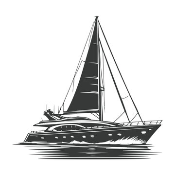 recommend clip art: Yacht Silhouette vector illustration ,silhouettes of the sailboats and motorboat