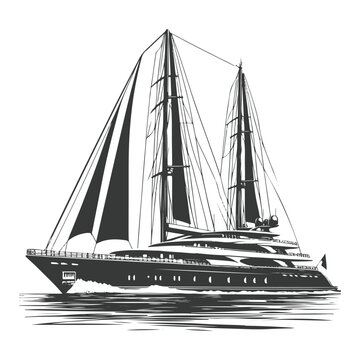 recommend clip art: Yacht Silhouette vector illustration ,silhouettes of the sailboats and motorboat
