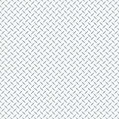 Diamond plate metal seamless pattern. Diamond structure texture. Metal construction background. Geometric tread stainless floor. Vector illustration isolated on white background.