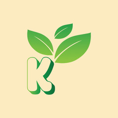 Abstract Nature Leaves and Plants With Alphabet and Numbers Logo Design For Social Media.