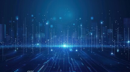 Fototapeta premium Digital Cityscape: A Futuristic Urban Vision