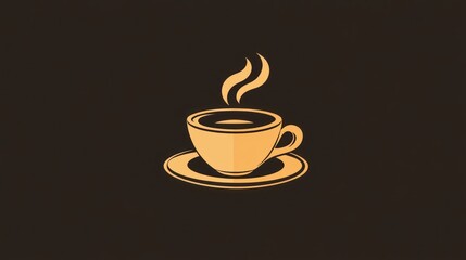 Obraz premium A steaming cup of coffee on a dark background
