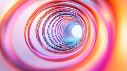 Obraz premium Colorful spiral patterns create a tunnel effect with vibrant lighting and smooth curves