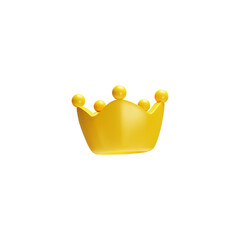 3D golden crown vector icon, winner award, medieval luxury premium and royal majesty symbol, rating status sign, trophy © sabelskaya
