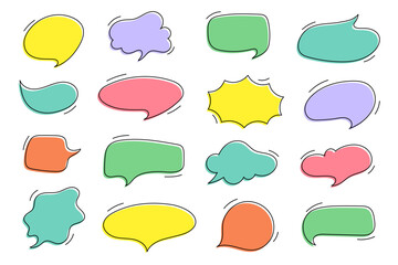 collection of cute colorful text boxes with editable strokes