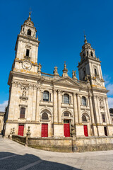 Obraz premium Main facade of the Gothic cathedral of Santa Maria in the city of Lugo, Galicia.