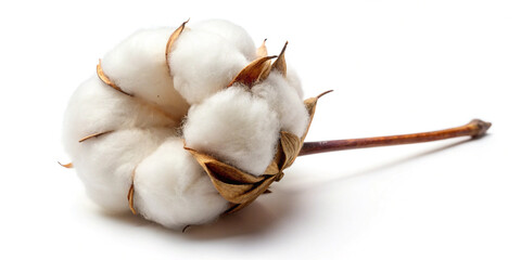 Cotton Flower Isolated on White Background (Full Depth of Field 3)
