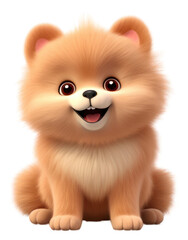 Obraz premium PNG Pomeranian cartoon mammal animal.