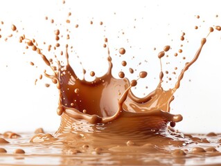 Appetizing Gravy Splash on White Background for Food and Cooking Concepts