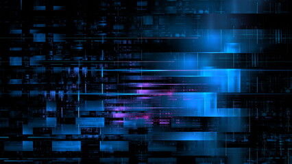 Dynamic blue and pink patterns create an abstract visual experience, showcasing energy and motion, with a captivating design reminiscent of digital art at night. 3d render