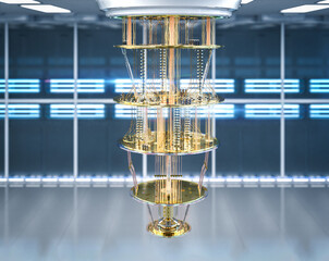 Quantum server network with quantum computer machine in server room