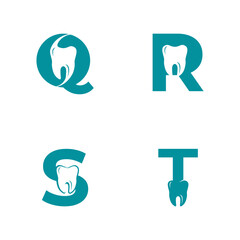 Letter QRST logo dental. QRST dental logo template
