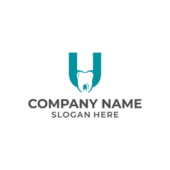 Letter U logo dental. U dental logo template